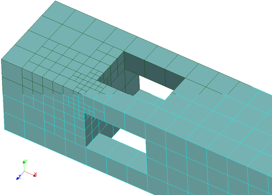 Hexaedron and non conformal adaptation